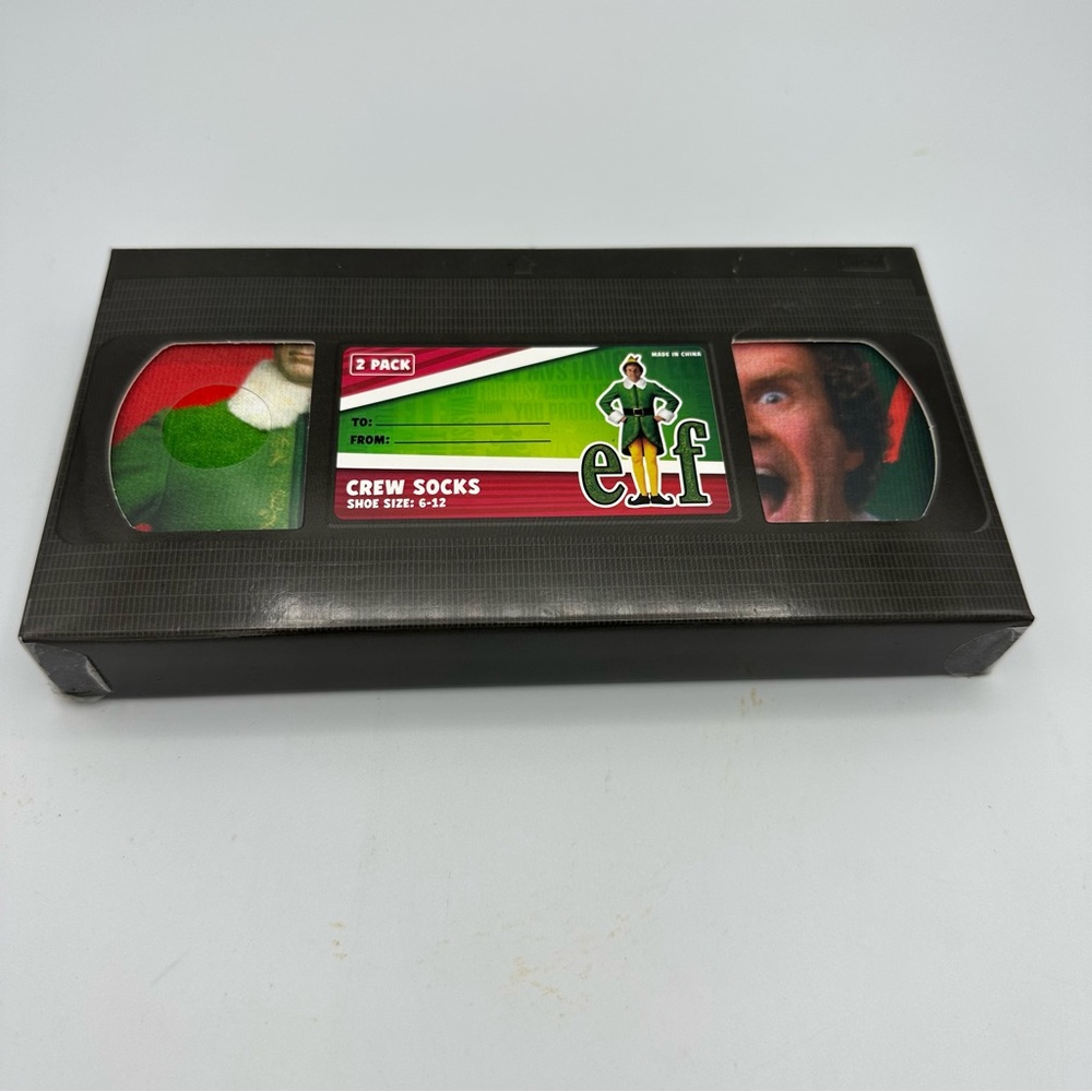 Buddy the Elf Crew Socks - 2 Pack Movie Men Shoe Sz 6-12 Christmas Gift Novelty